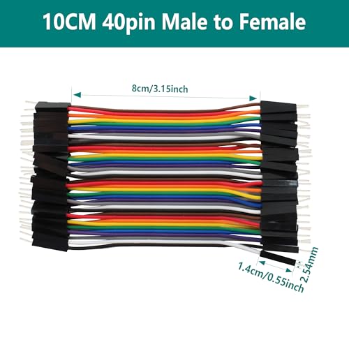 40pcs 10cm Dupont Wire Male to Male 40pin Breadboard Jumper Wires Multi-Color Ribbon Cable Line Connector - size: 40pin(M/M)