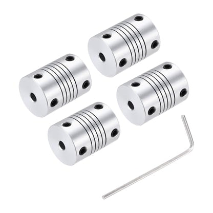 uxcell 4Pcs 3mm to 4mm Aluminum Alloy Shaft Coupling L25xD19 Flexible Coupler Beam Stepper Motor Joint Connector for 3D Printer CNC Machine DIY Encoders and Motors Shaft,Silver - size: 3mm to 4mm