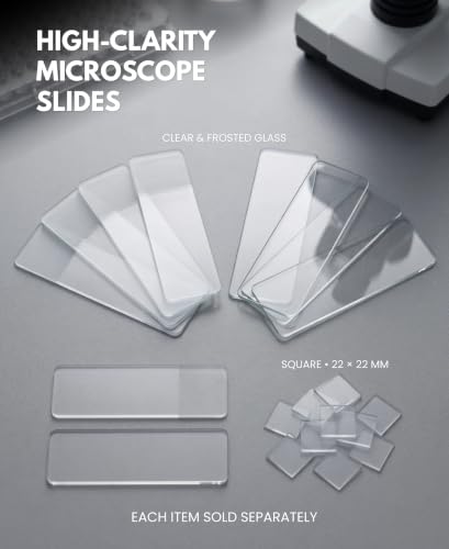 Microscope Glass Slides, Pre-Cleaned Clear Glass 45 Degree Corner 100 Pack