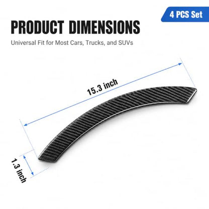 4 PCS Car Wheel Arch Trim, Carbon Fiber Look Self-adhesive Fender Protector Strips, Anti-scratch Paint Protection for Wheel Arches, Universal for Most Cars, Trucks, SUVs (Carbon Fibre Black) - color: Carbon Fibre Black