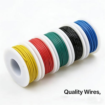 26 AWG Tinned Copper Wire PVC Electric Wire kit 26 Gauge Hook Up Wire 300V Cables Electronic Stranded Wire Cable Industries Electrics DIY box1 - color: Box-1, size: 26AWG