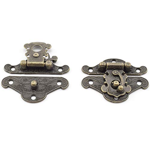 SDTC Tech Retro Design Jewelry Box Hardware Kit (2X Hasp Catch + 4X Hinges) - color: M2B4 KIT