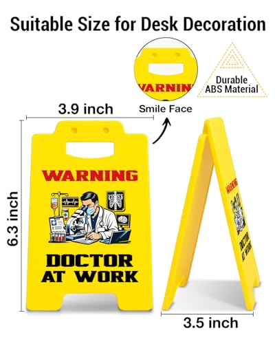 Funny Doctor Gifts Office Decor Warning Doctor at Work Desk Sign Gifts - color: Color-O