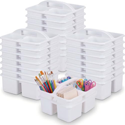 Geelin 24 Pack Classroom Caddy Bulk, 9.3 x 8.5 x 5.1 inch, White - color: White, size: 9.3 x 8.5 x 5.1 inch