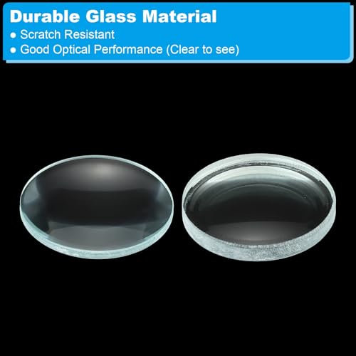 PATIKIL Convex Lens, 50-75mm Focal Length 30mm (1.18") Diameter Round Glass Magnifying Telescope Lens Trial Set Ground Edge for Lab Physics Class Optics, 4 Pcs - size: 50/-75mm FL, 30mm Dia.