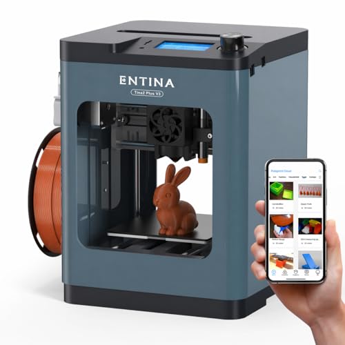 Entina Tina2 Plus 3D Printer, 250mm/s Fast Printing 3D Printer for Beginners & Kids, WiFi & App Control, Fully Assembled, Auto Leveling, PEI Build Plate, Open Source Mini 3D Printers for Home & School - color: Blue