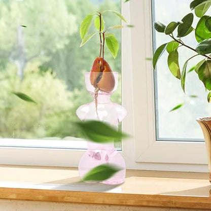 Plant Propagation Jars Unique Body Avocado Vase - color: Pink