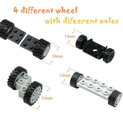 122PCS Wheels Axles Building Set Tires Bulk Bricks Car Parts Accessories - color: Gray1