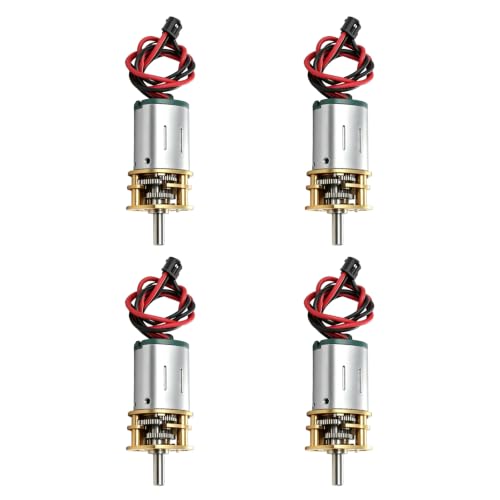 4Pcs Mini Micro N20 Gear Moto, DC 3V-6V Slow Speed Full Metal Gearbox - color: with Terminal