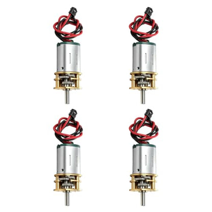 4Pcs Mini Micro N20 Gear Moto, DC 3V-6V Slow Speed Full Metal Gearbox - color: with Terminal