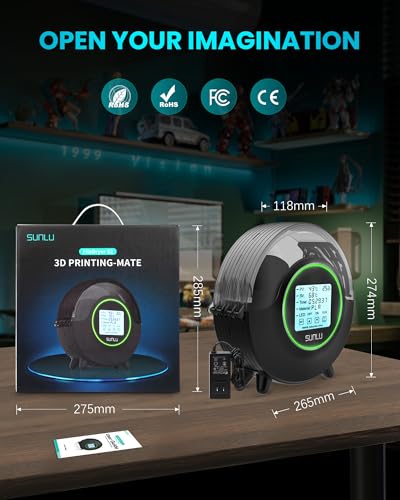 SUNLU Official Filament Dryer S2, for PLA PETG ABS Filament, Black - color: S2 Filament Dryer Dark Black