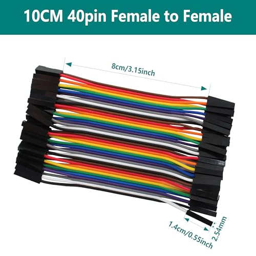 40pcs 10cm Dupont Wire Female to Female 40pin Breadboard Jumper Wires Multi-Color Ribbon Cable Line Connector - size: 40pin(F/F)