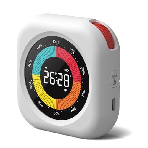 PERSUPER Visual Timer for Kids, Rechargeable 10-Hour Countdown/Up Timer - color: .Rgb & White Housing