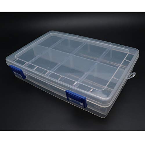 Xiaoyztan Clear Bead Organizer Box with Adjustable Dividers Plastic 8 Grids