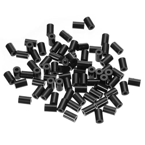PATIKIL M3 Black ABS ID 3.2mm,OD 7mm,Length 11mm, Nylon Round Spacer Washers, 120Pcs Plastic Standoff Rubber Nut Unthreaded for M3 Screws Electrical Outlet Switch Receptacle - size: 3.2mm x 7mm x 11mm