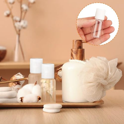 200 Pack 0.35 oz Plastic Bottles with Top Caps, Clear Empty 10 ml Flip Top Cosmetic Bottles for Lotion and Shampoo, Travel-Friendly, BPA-Free - size: 200 Pack 0.35 oz