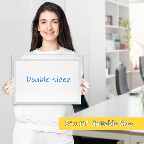 Double-Sided Magnetic White Board with Stand, 12" x 8" - color: White, size: 12"W x 8"H