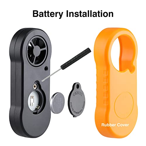 Digital Wind Speed Meter Anemometer Handheld Wind Gauges Air Flow Velocity Meter for Measuring Wind Chill Temperature Speed, Wind Meter Thermometer Gauge for Shooting Windsurfing Fishing Hunting - color: Yellow