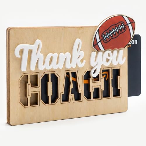 Thanks Football Coach Card Holder Great for Basketball Holders Featuring - color: Brown Football