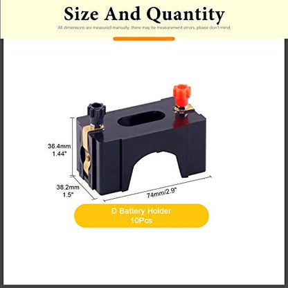 10 Pcs Series or Parallel D Battery Holder Set, Plastic D-Cell Battery Holder, Physical Science Battery Holder, Labs Basic Beginner Circuit Kit - style: Parallel D Battery Holder