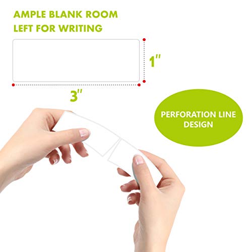 1000 Blank Removable Freezer Labels Water Oil Resistant with Perforation Line for Food Containers Jars Pantry Organization (Each Measures 1” x 3”) - color: 1000-blank, size: 1” x 3”