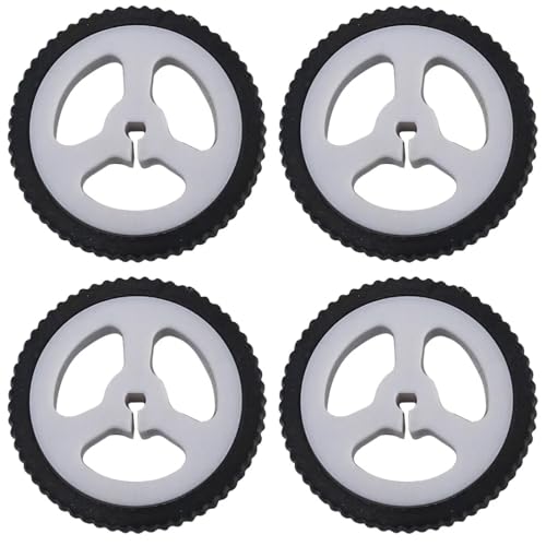 4 Pack Micro N20 Gear Motor Wheels with Rubber Tire D-Hole 3mm Shaft Wheel for Mini Micro N20 Gear Motor Speed Reduction Gearbox Motor DIY Robot RC Car Truck Small Construction Vehicle