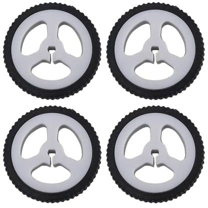 4 Pack Micro N20 Gear Motor Wheels with Rubber Tire D-Hole 3mm Shaft Wheel for Mini Micro N20 Gear Motor Speed Reduction Gearbox Motor DIY Robot RC Car Truck Small Construction Vehicle