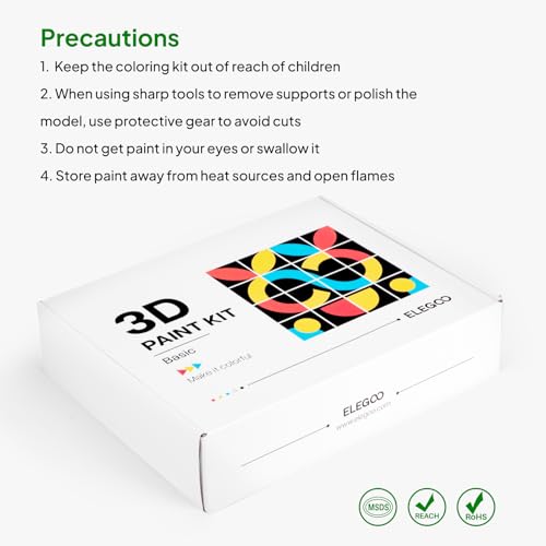ELEGOO 3D Paint Kit, Multifunctional 3D Printing Models Painting Kit