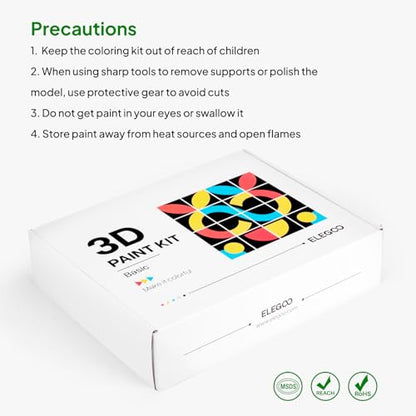 ELEGOO 3D Paint Kit, Multifunctional 3D Printing Models Painting Kit