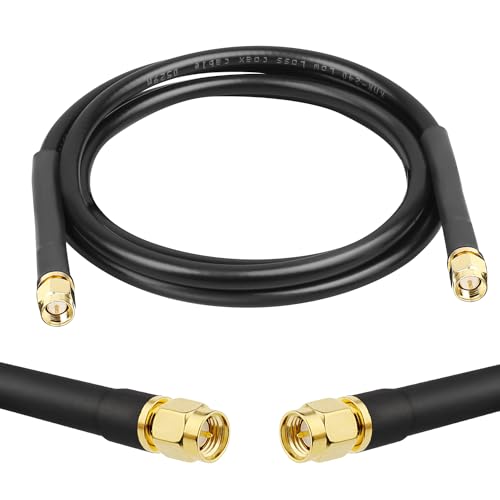 MOOKEERF KMR240 SMA Male to SMA Male Coaxial Cable 50 ohm Coax Ultra Low Loss Antenna Extension for 3G/4G/5G/LTE Network Equipment, GPS, RF Radio (4FT) - size: 4 FT