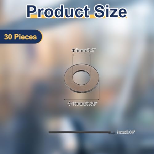 uxcell 30 Pcs M5 PVC Flat Washers 5mm ID 10mm OD 1mm Thick Plain Washer Grommets Plastic Sheet Gasket Fastener Sealing Spacer Gasket Ring Water Hose Washers, Clear Black - size: 5mm x 10mm x 1mm