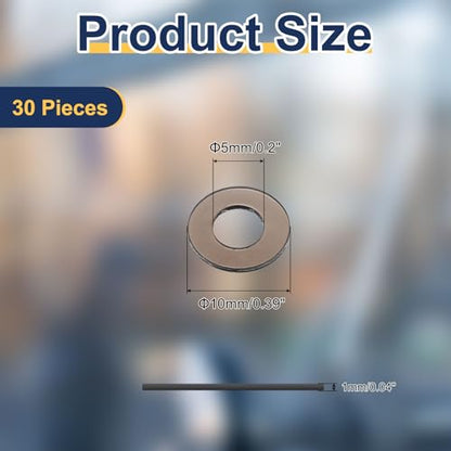 uxcell 30 Pcs M5 PVC Flat Washers 5mm ID 10mm OD 1mm Thick Plain Washer Grommets Plastic Sheet Gasket Fastener Sealing Spacer Gasket Ring Water Hose Washers, Clear Black - size: 5mm x 10mm x 1mm