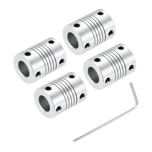 uxcell 4Pcs 6mm to 10mm Aluminum Alloy Shaft Coupling L25xD19 Silver - size: 6mm to 10mm