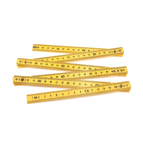Quluxe Folding Ruler Measuring Stick Foldable 1M Metric Ruler-Metric Only - size: 1m (Metric only, yellow)