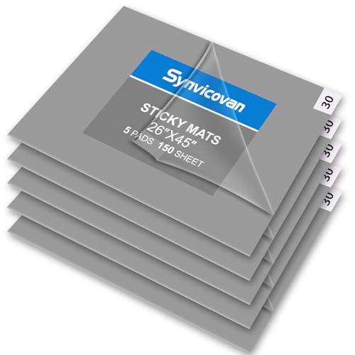 26" x 45" Sticky Mat (5 Packs,150 Sheets,30 Sheets/Pack) - color: Grey, size: 26" x 45"