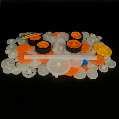164PCS Plastic Gear Set Toy Car Wheel with Shaft Axles Connecting Rod Drive Belt Single Double Motor Gear for DC Motor RC Car Truck Robot DIY Model Toy Building Projects (164)