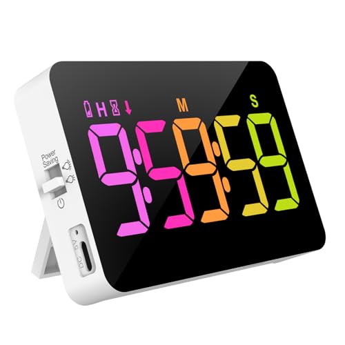 PERSUPER Kitchen Digital Timer, Count Down Up, Rechargeable, Vibration Mode - color: .Rgb