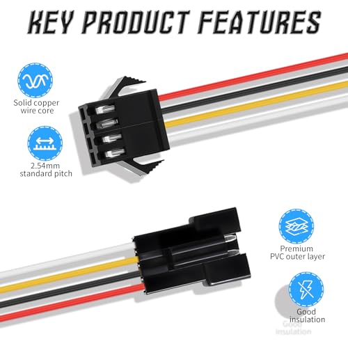 5 Set 4 Pins Male Female Flat Ribbon Cables, 40cm / 16" - size: 4Pin