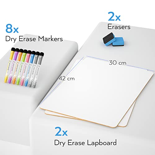 Nicpro Small Dry Erase Lapboard, 2 Pack Small White Board 12''x 16'' - color: White, size: 2 Pack 12 × 16 inches