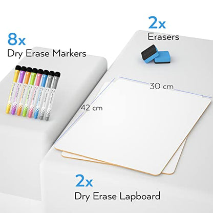 Nicpro Small Dry Erase Lapboard, 2 Pack Small White Board 12''x 16'' - color: White, size: 2 Pack 12 × 16 inches