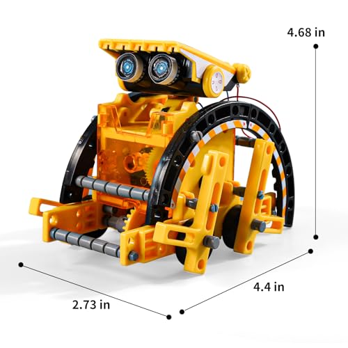 Lucky Doug 12-in-1 STEM Solar Robot Kit Toys Gifts for 8 9 10 11 12 13 Year Old Kids Boys Girls, Robot Building Education Science STEM Project Toys Kit Gifts for Kids Boys, Solar Powered by The Sun - color: Yellow