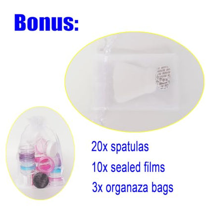20x 3ml Empty Cosmetic Sample Jars, Small Round Plastic Containers - color: 20x 3ml Black