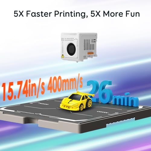AOSEED AI 3D Printer for Kids, Fast 400mm/s, 1500+ Models, Enclosed Safe - color: White (X-MAKER AI+) + 8 PLA