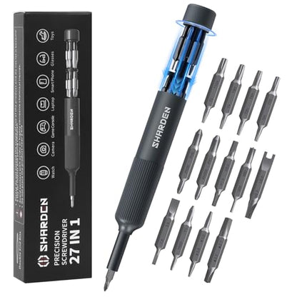 SHARDEN 27-in-1 Precision Screwdriver Set Multi Bit Mini Small Screwdriver - color: Grey, size: Pocket Size-Precision