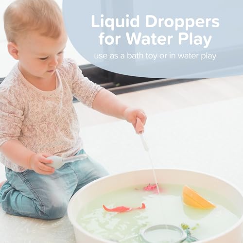 6 x Natrual Pipettes for Children | Sensory Play Droppers for Kids - color: Natural