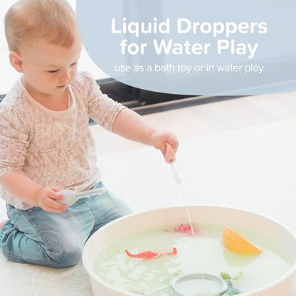 6 x Natrual Pipettes for Children | Sensory Play Droppers for Kids - color: Natural