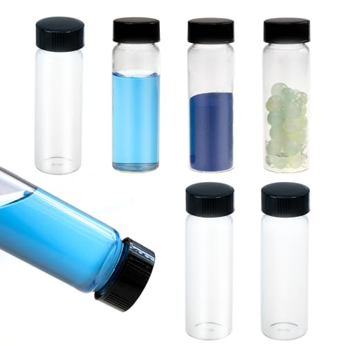 30mL Glass Sample Vial, 24mm Screw Cap with PE Liner, 100-Pack - size: 30ml