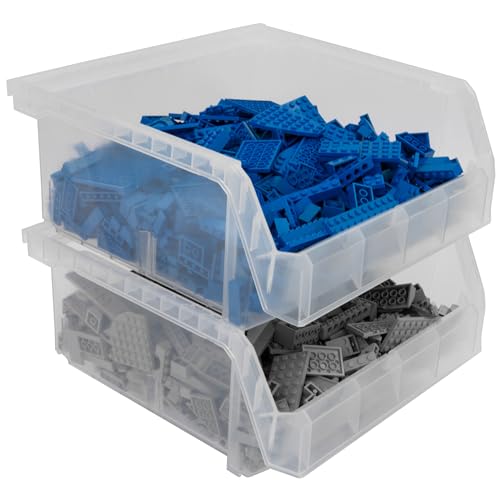 ReadySpace Medium-Wide Stackable Plastic Storage Bins, 4-Pack, Clear - color: Clear, size: Medium-Wide, 4-Pack