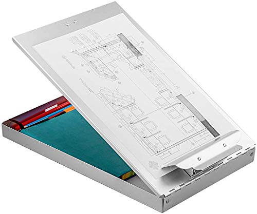 ZCZN Aluminum Storage Clipboard, Clipboard Box, Form Holder, Suitable for School, Office, Jobsite or Medical Staff, 9.25 x 13.78 Inches, Silver