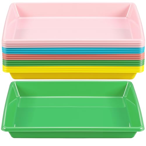 Maitys 15 Pcs Large Activity Plastic Art Trays for Kids Crafts, Pastel - color: Pastel